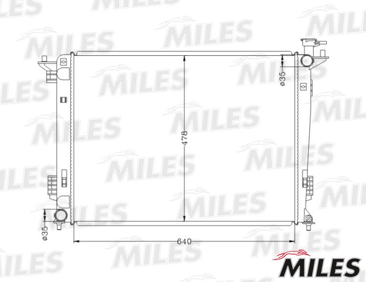 Радиатор, охлаждение двигателя MILES ACRB475
