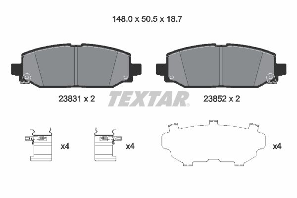 Комплект тормозных колодок, дисковый тормоз TEXTAR 2383101