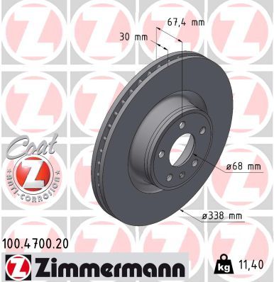 Тормозной диск ZIMMERMANN 100470020