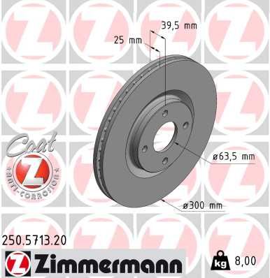 Тормозной диск ZIMMERMANN 250571320