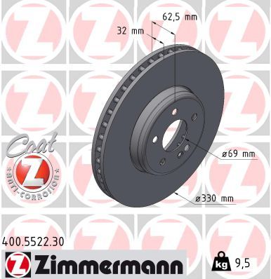 Тормозной диск ZIMMERMANN 400552230