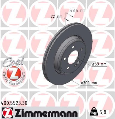 Тормозной диск ZIMMERMANN 400552330