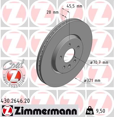 Тормозной диск ZIMMERMANN 430264620