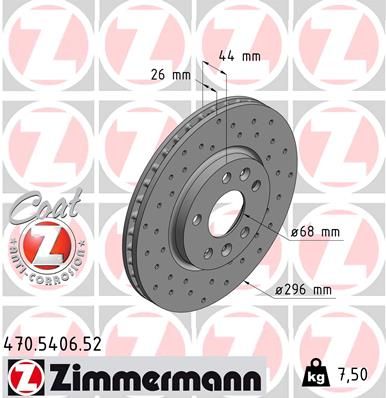 Тормозной диск ZIMMERMANN 470540652