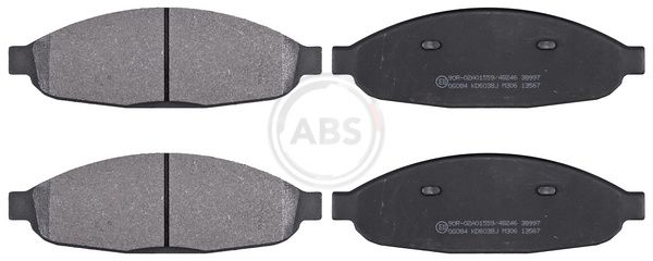 Комплект тормозных колодок, дисковый тормоз ABS 38997