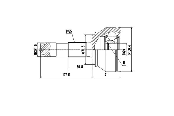 Шарнирный комплект, приводной вал DYNAMATRIX DCV817045