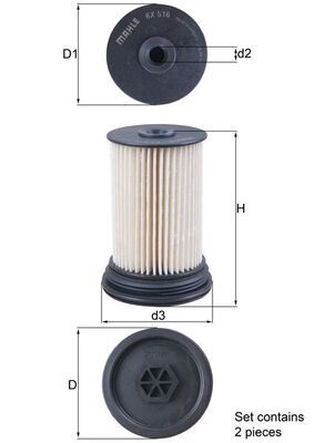 Топливный фильтр MAHLE KX516S