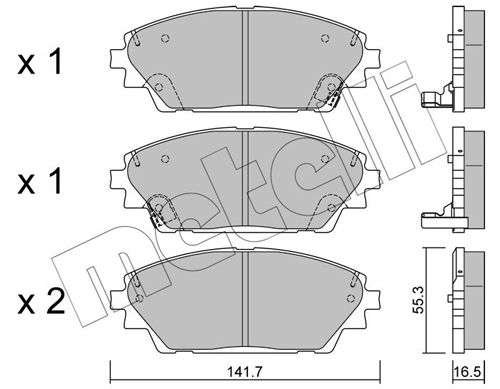 Комплект тормозных колодок, дисковый тормоз METELLI 2209920