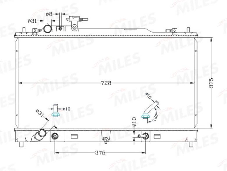 Радиатор, охлаждение двигателя MILES ACRB473