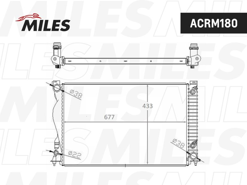 Радиатор, охлаждение двигателя MILES ACRM180
