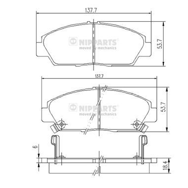 Комплект тормозных колодок, дисковый тормоз NIPPARTS J3604037