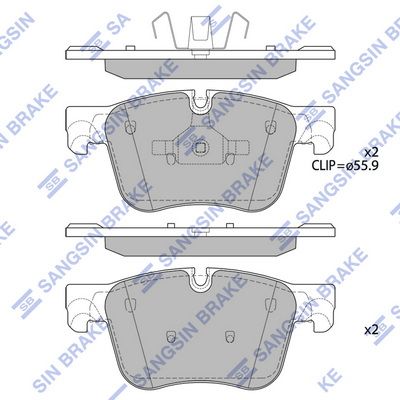 Комплект тормозных колодок, дисковый тормоз SANGSIN SP4032SD