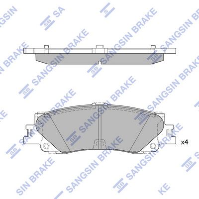 Комплект тормозных колодок, дисковый тормоз SANGSIN SP4039
