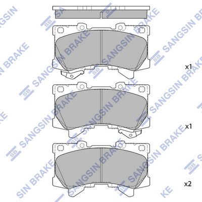 Комплект тормозных колодок, дисковый тормоз SANGSIN SP4040
