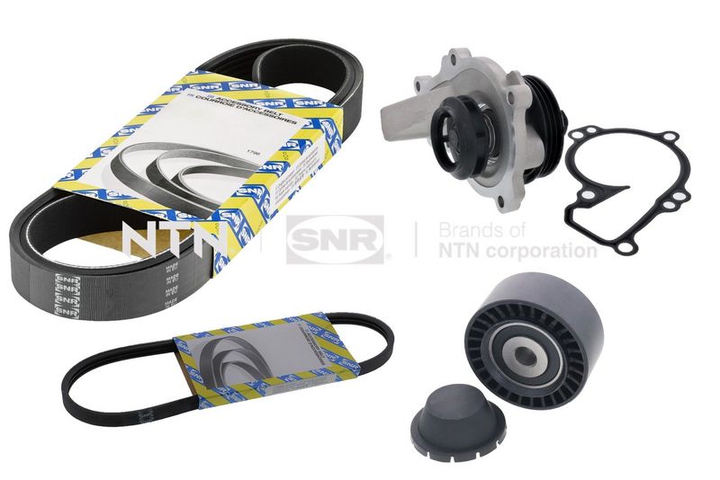 Водяной насос + комплект ручейковых ремней SNR KAP859490