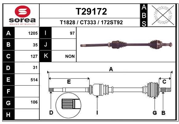 Приводной вал EAI T29172