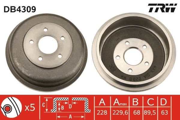 Тормозной барабан TRW DB4309