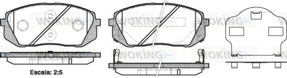 Комплект тормозных колодок, дисковый тормоз WOKING P1202302