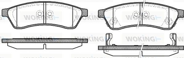 Комплект тормозных колодок, дисковый тормоз WOKING P1249302