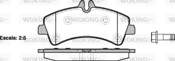 Комплект тормозных колодок, дисковый тормоз WOKING P1347300