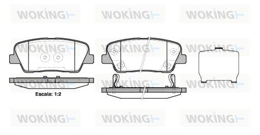 Комплект тормозных колодок, дисковый тормоз WOKING P1374302