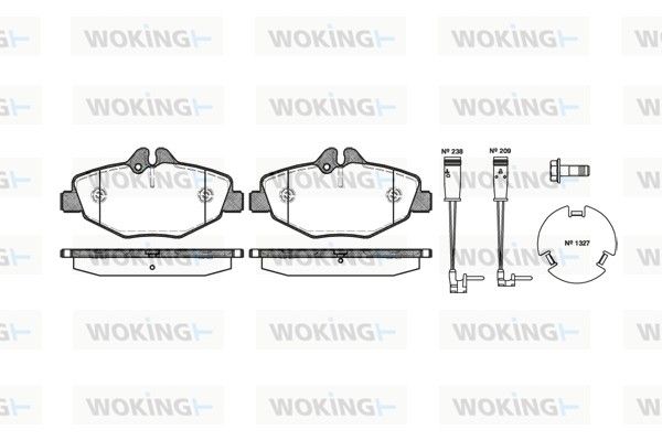 Комплект тормозных колодок, дисковый тормоз WOKING P890302