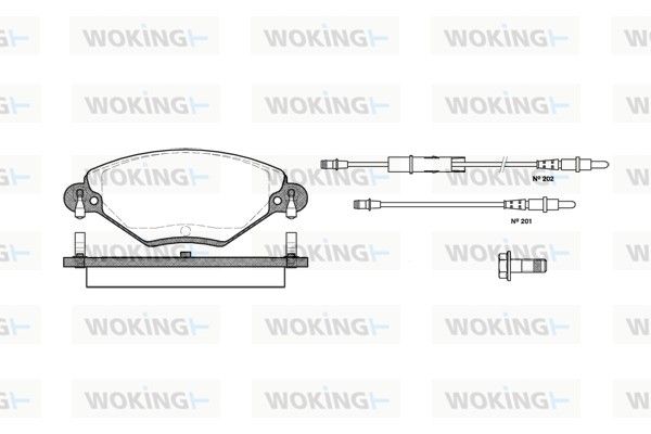 Комплект тормозных колодок, дисковый тормоз WOKING P928304