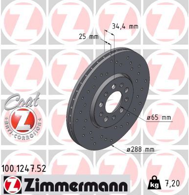 Тормозной диск ZIMMERMANN 100124752