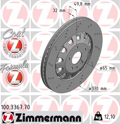 Тормозной диск ZIMMERMANN 100336770