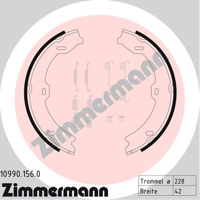 Комплект тормозных колодок, стояночная тормозная система ZIMMERMANN 109901560
