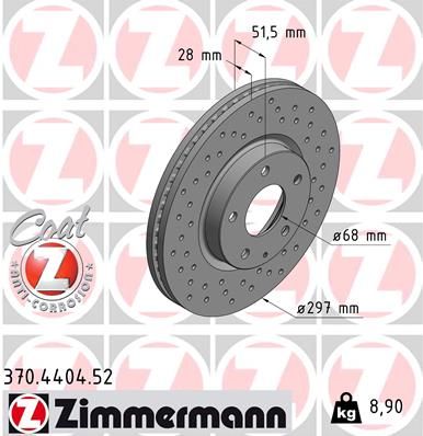 Тормозной диск ZIMMERMANN 370440452