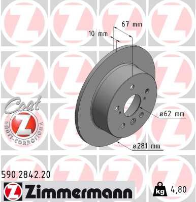 Тормозной диск ZIMMERMANN 590284220