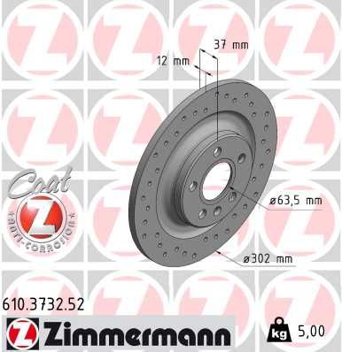Тормозной диск ZIMMERMANN 610373252