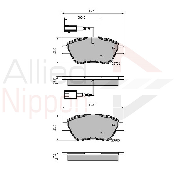 Adb12047_колодки Дисковые Передние!\ Fiat Punto 1.2I/1.4I/1.3D 05>, Peugeot Bipp ALLIED NIPPON ADB12047
