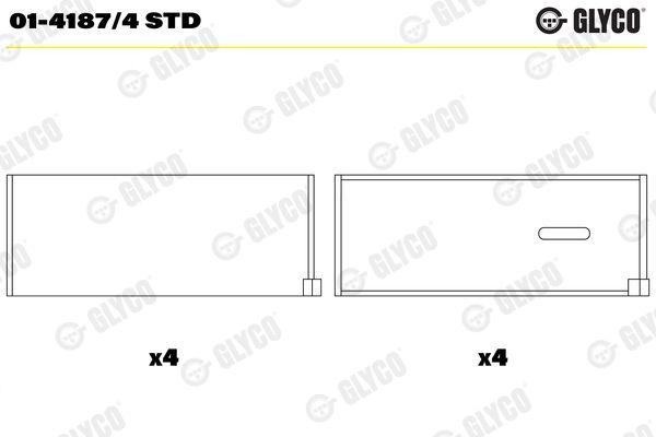 Шатунный подшипник GLYCO 0141874STD