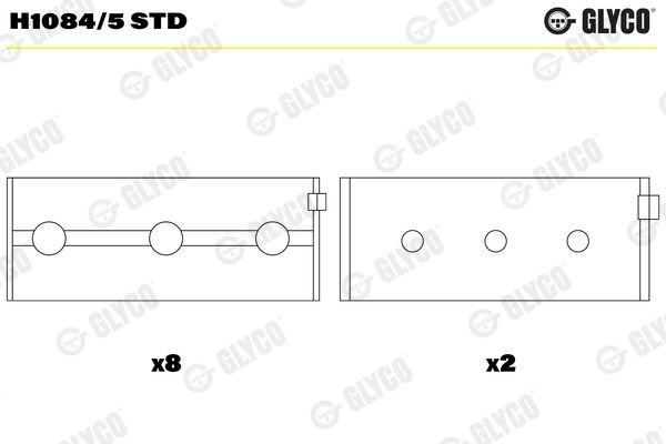 Подшипник коленвала GLYCO H10845STD