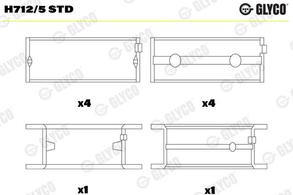 Подшипник коленвала GLYCO H7125STD