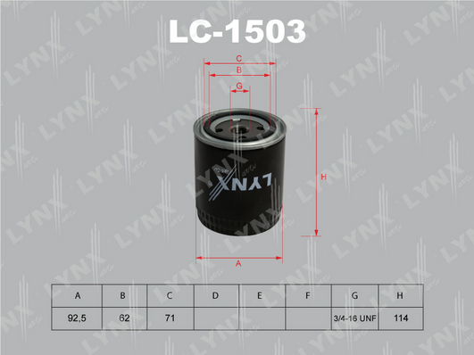 Масляный фильтр LYNX LC1503