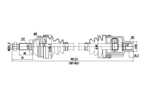 Приводной вал DYNAMATRIX DDS218006