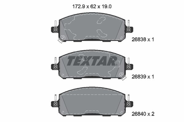 Комплект тормозных колодок, дисковый тормоз TEXTAR 2683801