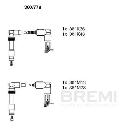 Комплект проводов зажигания BREMI 300778