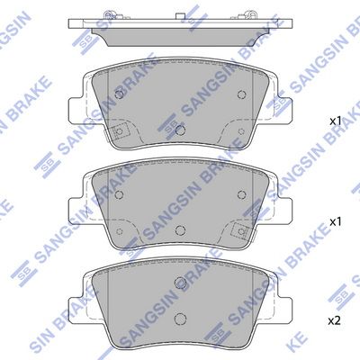 Комплект тормозных колодок, дисковый тормоз SANGSIN SP4466