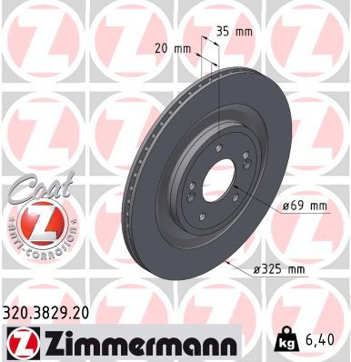 Тормозной диск ZIMMERMANN 320382920