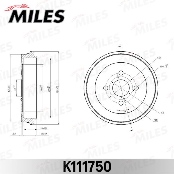 Тормозной барабан MILES K111750