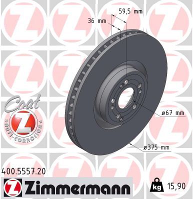 Тормозной диск ZIMMERMANN 400555720