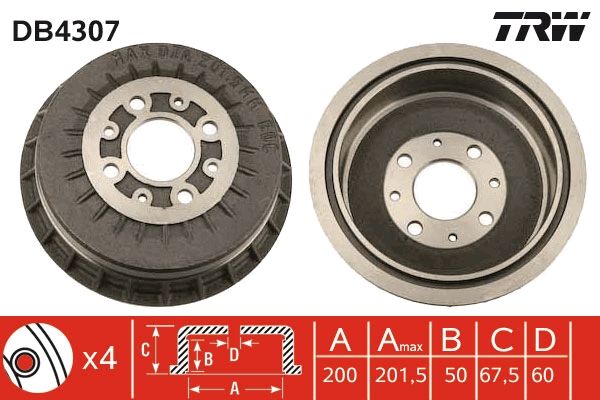 Тормозной барабан TRW DB4307