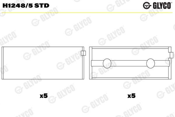 Подшипник коленвала GLYCO H12485STD