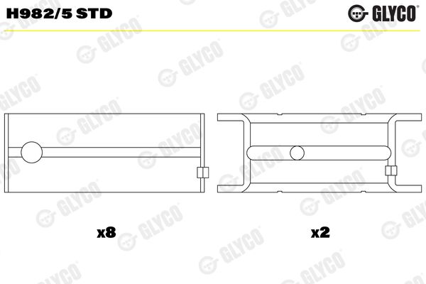 Подшипник коленвала GLYCO H9825STD