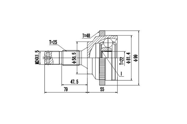 Шарнирный комплект, приводной вал DYNAMATRIX DCV899008