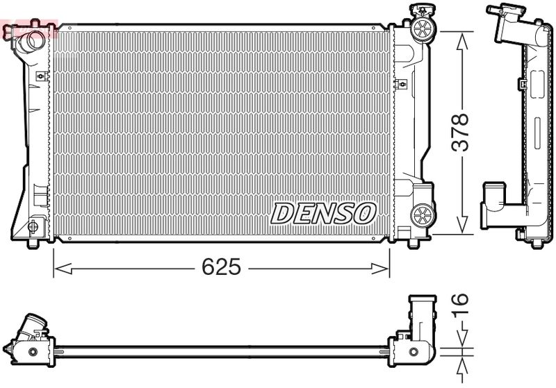 Радиатор, охлаждение двигателя DENSO DRM50118